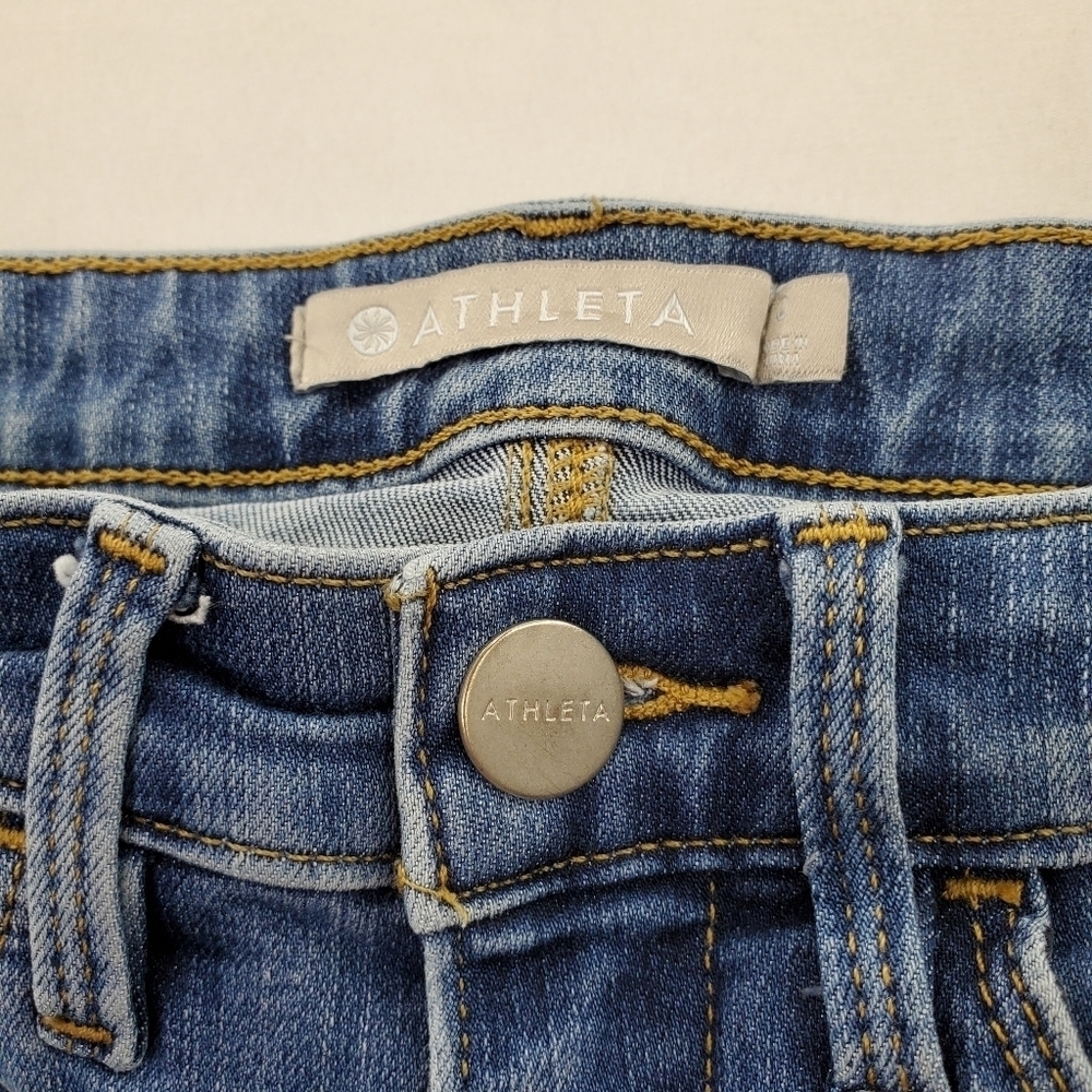 Athleta Sculptek Blue Jean 0 25x28 Azure Medium Wash Skinny Stretchy Athleisure - Picture 5 of 15
